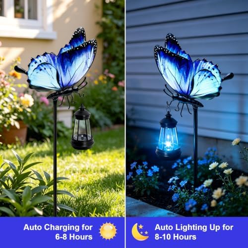 Solar Lights Outdoor 32.7in Metal Butterfly Garden Stakes with Solar Lights - Image 3