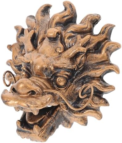 Resin Dragon Head Fountain Nozzle Outdoor Garden Water Outlet Decorative Villa Wall Fountain Spillway Weather Resistant for Elegant Landscape by Yardenfun