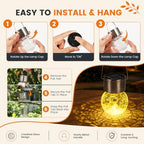 GIGALUMI Solar Lights Outdoor Hanging Lantern Garden Decor for Outside 12Pc - Image 3