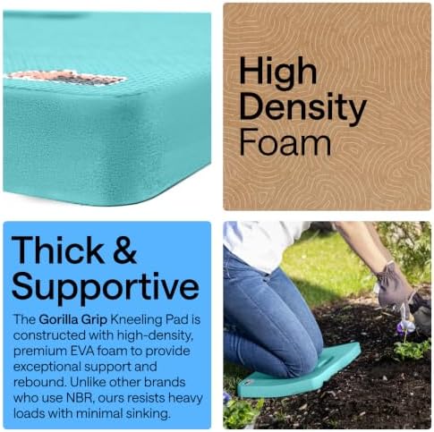 GORILLA GRIP® Extra Thick Foam Kneeling Pad for Gardening 17.5x11 Turquoise - Image 3