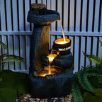 33" Outdoor Garden Water Fountain with Lights, 4 Tiers Water Feature - Image 5