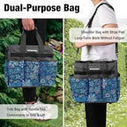 WORKPRO Garden Tool Bag, 10 Pockets and Shoulder Strap, Floral Blue - Image 6