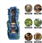 Outdoor Decorative Garden Fountain with LED Lights,Featuring a 39.37-Inch Cascading Garden Waterfall Scenery - Image 5