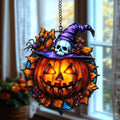 Witch Jack-o'-Lantern Spider Acrylic Suncatcher by AVAGAN
