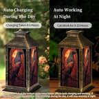 Solar Lantern Majestic Raven Stained Glass Style Radiant Evening Sky Outdoor Waterproof Garden Hanging Lantern Solar Powered Lighting Outside Table Lamp for Patio Deck Camping 1 Pack - Image 3
