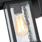 LALUZ Rectangle Outdoor Light Fixtures Wall Mount, Weatherproof Outdoor Wall Lights with Ripple Glass Panes, A03321S Anti-Rust Porch Light for Patio, Yard, Garage, Front Door, Matte Black Finish - Image 7