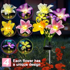 Solar Garden Lights Outdoor 4 Pack Lily Lights with Butterflies, Waterproof - Image 4