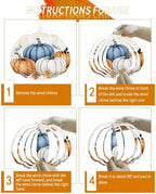 Fall Wind Spinners for Yard and Garden Orange Blue Pumpkin Wind Spinner Autumn Harvest 3D Metal Stainless Steel Pumpkin Wind Sculptures Chimes Outdoor Patio Thanksgiving Hanging Ornament 12 Inch - Image 4