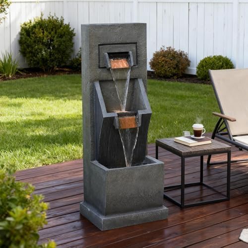 Sunlinua 35H Modern Outdoor Water Fountain with 3-Tiers - Image 7
