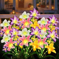 6 Pack Solar Garden Lights LED Solar Lilies Flower Lights, Yard Patio Pathway Decoration High Flexibility Copper Wire Handmade Silk Artificial Flowers Never Wither, Gift for Family, Friends by yulloyello