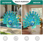 27.5" Peacock Garden Decor, Metal Yard Decorations Outdoor - Image 4