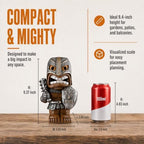10" Solar Tiki Statue, Tribal Warrior with LED Eyes, Outdoor Tiki Decor - Image 7