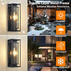 18In Outdoor Wall Lights, Black Front Door Light Fixture 2-Pack - Image 5
