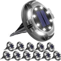 Biling Solar Ground Lights Uplight Sidelight Waterproof 12 Pack White by biling