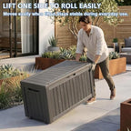 EasyUp Outdoor Storage Box 100 Gallon Waterproof Resin Deck Boxes Black - Image 5