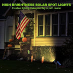 DBF Solar Lights Outdoor, 600LM Solar Spotlights Outdoor Waterproof, 2 Brightness Mode Adjustable 18 LED Flag Pole Light for Garden Yard Patio Landscape Driveway Garage Pool(Warm White, 2 Pack) - Image 4