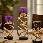Black Cat Pumpkin Flameless Light Candle Battery Operated Candles with Color Changing Timer Remote Control Fake Pillar Candles for Hallowe'en Decoration - Image 4