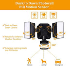 EMANER Dusk-to-Dawn Floodlights with Motion Sensor, 4 Lighting Modes, 2800lm 5000K Daylight White, IP65 Waterproof Outdoor LED Security Flood Light for Porch, Driveway, Garage (Black Fixture, 2-Pack) - Image 6