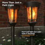 FoxFlame Classic Solar Pathway Lights Outdoor Waterproof, Patented Effect - Image 4