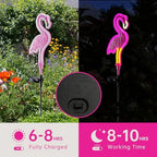 Flamingo Solar Lights Outdoor Decor, Solar Pink Flamingos Outdoor for Yard Decorations,Pink Neon Solar Flamingo Garden Lights for Outside,Pathways,Patio or Lawn Decor,Gifts for Mom(2Pack) - Image 3