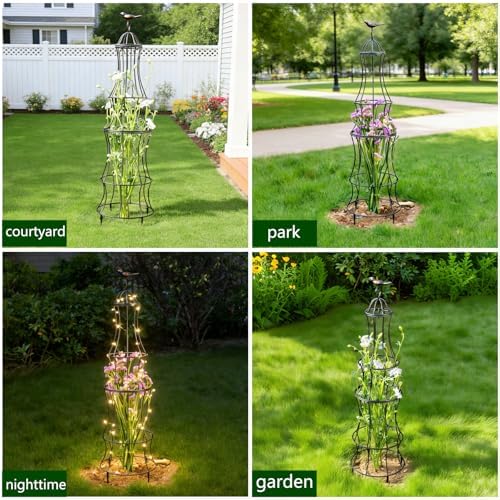 42" Obelisk Trellis for Climbing Plants, Durable Outdoor Support - Image 6