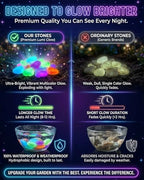 Colorful Glow in the Dark Garden Stones Night Guide Pebbles Luminous Rocks Outdoor Pathway Walkway Yard Patio Fish Tank Aquarium Stepping Decor Landscape Waterproof Solar Magical - Image 5