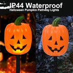 BRIGHTDECK Halloween Pumpkin Stake Lights, Set of 10 Decorative Solar Pumpkin Lights, Waterproof Halloween Decorations for Outdoor Garden and Yard - Image 4
