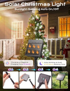 Brightown White Solar Operated C6 Strawberry String Lights, 22.64ft 50 LEDs White LED Christmas Fairy Lights, Solar Christmas Lights Outdoor, Christmas Decorations for Christmas Tree, Garden Decor - Image 5