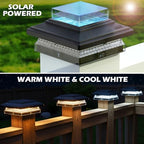 SIEDiNLAR Solar Post Cap Lights 4x4 & 5x5, 6 Pack 2 Modes 50 Lumens Black - Image 2