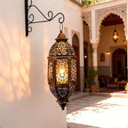 Moroccans Iron Candle Holders Hanging Candle Lamp with Intricate Cutout Design for Romantics Home Decors and Outdoor Use - Image 3