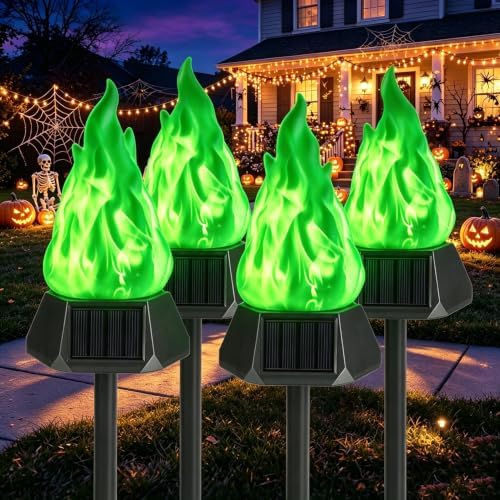 Toodour Solar Halloween Lights Outdoor, 4 Pack Solar Torch Light Waterproof by Toodour