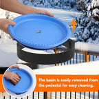 Yiabivo 2 in 1 Heated Bird Bath for Outdoors for Winter,75W Bird Bath Heater with Thermostatically Controlled，Heated Bird Bath for Deck Railing for All Seasons Outdoor Garden Yard Patio Lawn(Blue) - Image 7