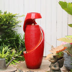Sunlinua 30H Vase Outdoor Water Fountain with Smoothing Flow by Sunlinua