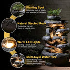 5-Tiers Cascading Outdoor Waterfall Fountain 29.5" H Standing Fountain - Image 3