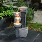 LuxenHome 26" Modern Cascading Water Fountain Outdoor with LED Lights - Image 5
