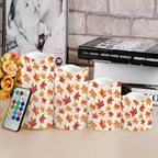 Fall Maple Leaves Flameless Candles with Timer and Remote Battery Operated LED Candles Color Changing Thanksgiving Day Party Pillar Candles Bulk Fake Candles for Festival Home Decor - Image 4