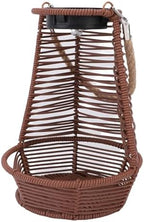 MAVIS LAVEN Garden Solar Light, Rattan Weave with Solar Lantern, Weatherproof and Efficient, Ideal for Outdoor Terraces and Balconies (Dark Brown) - Image 3