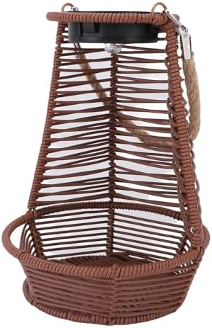 MAVIS LAVEN Garden Solar Light, Rattan Weave with Solar Lantern, Weatherproof and Efficient, Ideal for Outdoor Terraces and Balconies (Dark Brown) - Image 3