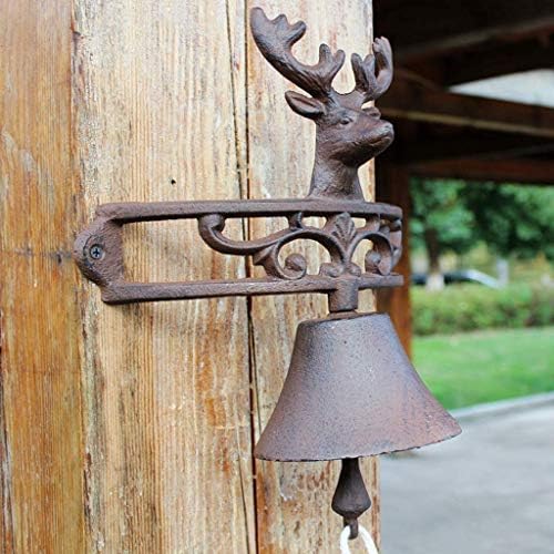 Outdoor Church School Antique Vintage Style Large Cast Iron Dinner Farm Bell Cast Iron doorbell Retro Hand Bell Door Garden Decoration Fashion Wall Hanging Wind Chime Garden Crafts - Image 2