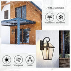 Large Outdoor Light Fixtures Wall Mount 21'' Waterproof Exterior Wall Lanterns with Glass, Outdoor Wall Light, Outside Wall Sconces, Front Porch Lights for House Garage Doorway Patio 1 Pack - Image 5