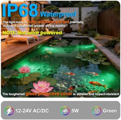 Wired Underwater LED Pond Lights with Stainless Steel Housing - Image 2
