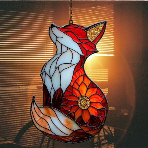 Floral Fox Acrylic Suncatcher - Image 7