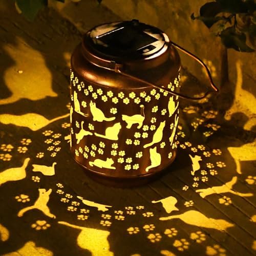 Cat Lover Gifts for Women,Mom,Grandma,Sister,Cat Solar Light , Gift Solar Lanterns for Mother Day Christmas Outdoor Waterproof Lights Led Mason Jar Hanging Lamps Decor for Garden Yard Patio - Image 2