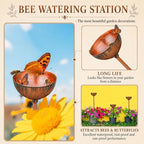 Teenyyou 12 Pcs Bee Watering Station for Garden Bee Metal Watering Cups - Image 4
