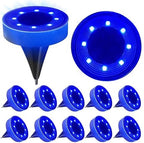 Siatom Solar Ground Lights 12 Pack, IP68 Waterproof Solar In-Ground Light for Outdoor, Flat Landscape Lighting, Garden Disc Light for Pathway, Walkway, and Yard - 12 Pcs (Blue) by SiatomLighting