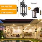 18” Black Porch Lights Outdoor Light Fixtures Enclosed Bottom - Image 3