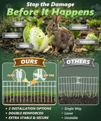 30Ft(L) X 13Inch(H) Animal Barrier Fence - 21 Pack White Garden Fence Panels Metal Garden Fencing Edging Border No Dig Fencing for Dog Rabbits Ground Stakes Defense Outdoor Patio Fence Extension - Image 5