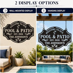 Personalized Metal Pool Sign, Custom Pool Bar Sign for Outdoor Patio Decor, Personalized Name Metal Pool & Patio Wall Art, Backyard Oasis Sign, Tropical Coastal Pool Decorations for Deck Porch Garden - Image 3