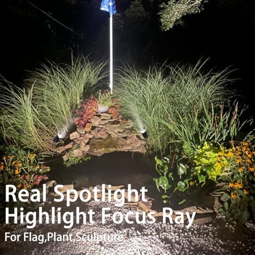 30W Flag Spot Lights Outdoor 120V Dusk to Dawn,5000K Cool White LED Landscape light Plug in with Photocell Sensor Bright Flag Pole Light for Yard Tree Garden Landscape Lighting with 6FT Cord (2) - Image 7