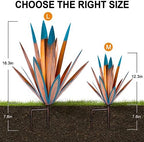 Homight Metal Agave Plants Outdoor Decor Mexican Yard Art Plants Garden Decor for Outside Metal Art Flowers Gifts for Butterflies Bees Birds for Gifts (1big&1small) - Image 2